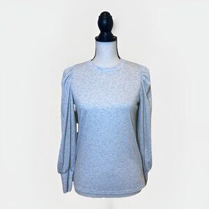 Philosophy Top Women’s Small Gray Thermal Knit Ribbed Ruffle Sleeve